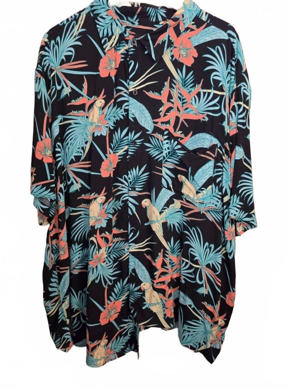 Molokai Surf Co. Men's 3XL Tropical Hawaiian Shirt with Parrot Print